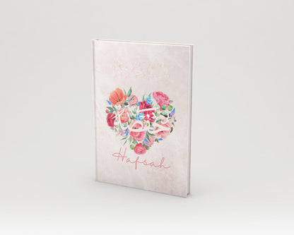 Personalised Arabic Hardback Journal Love Heart