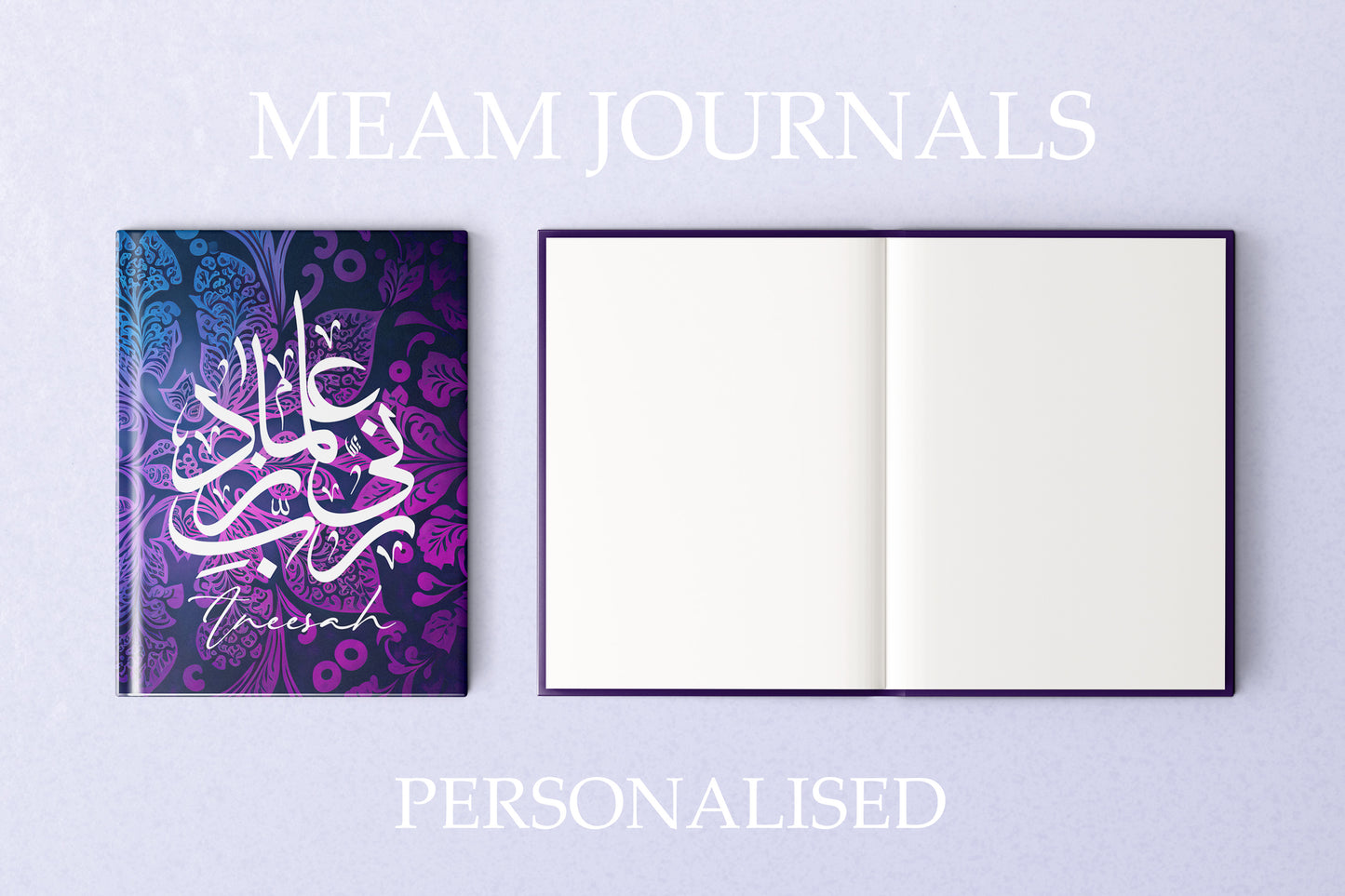 Personalised Hardback Journal Blue Purple Mandala