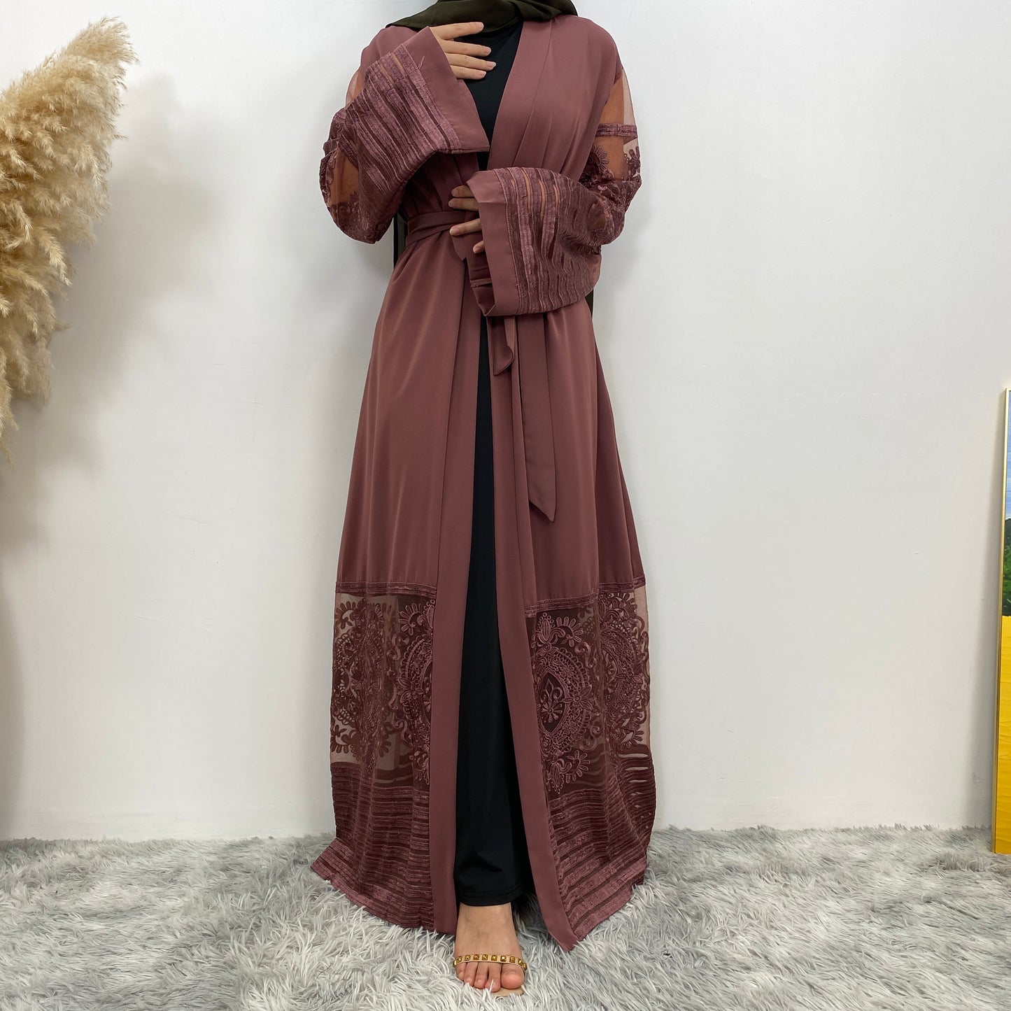 *PRE-ORDER* Modest Ramadan Eid Lacey Abaya (More Colours)