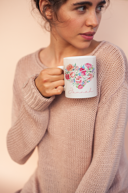 Personalised love Heart Arabic Mug