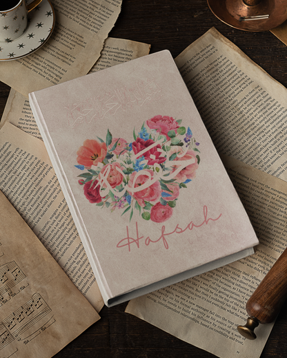 Personalised Arabic Hardback Journal Love Heart