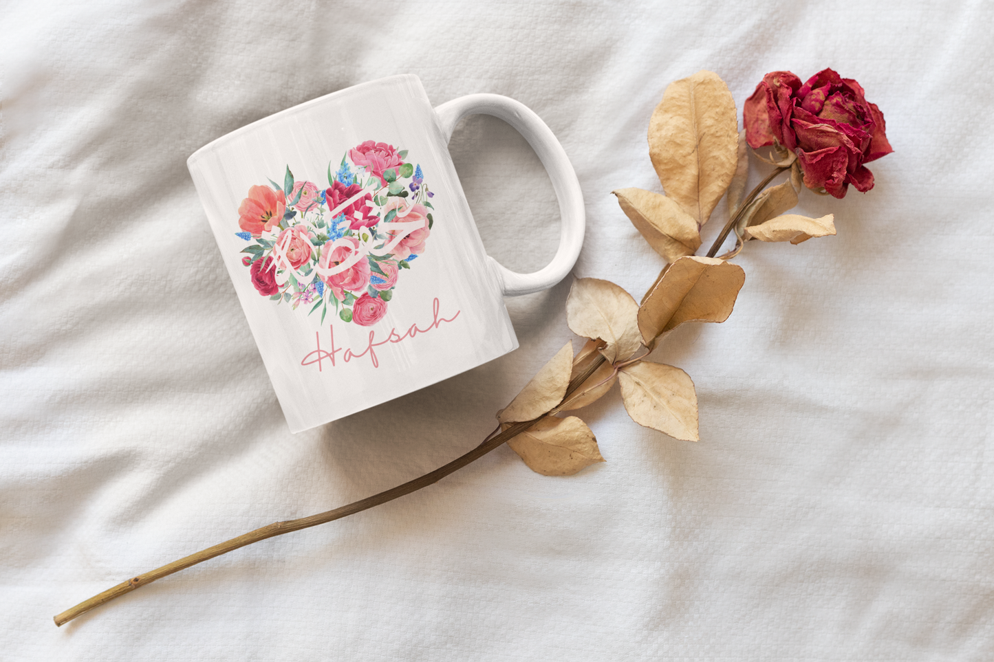 Personalised love Heart Arabic Mug