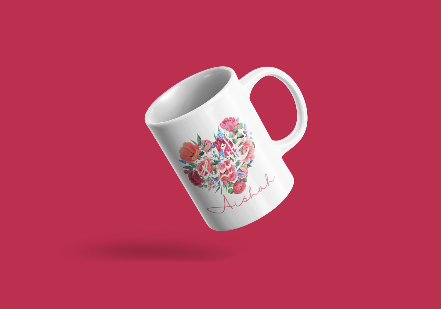 Personalised love Heart Arabic Mug