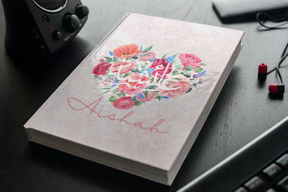 Personalised Arabic Hardback Journal Love Heart