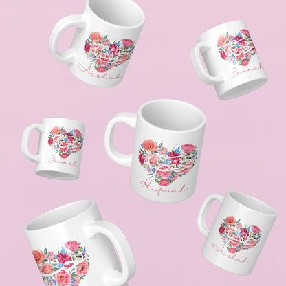 Personalised love Heart Arabic Mug