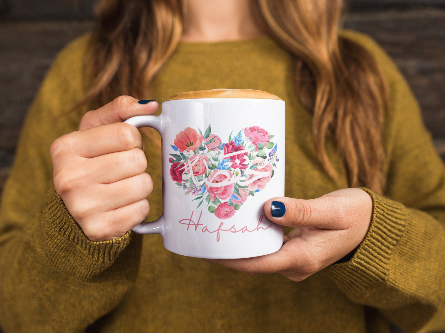 Personalised love Heart Arabic Mug