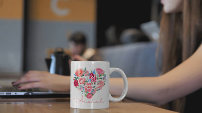 Personalised love Heart Arabic Mug