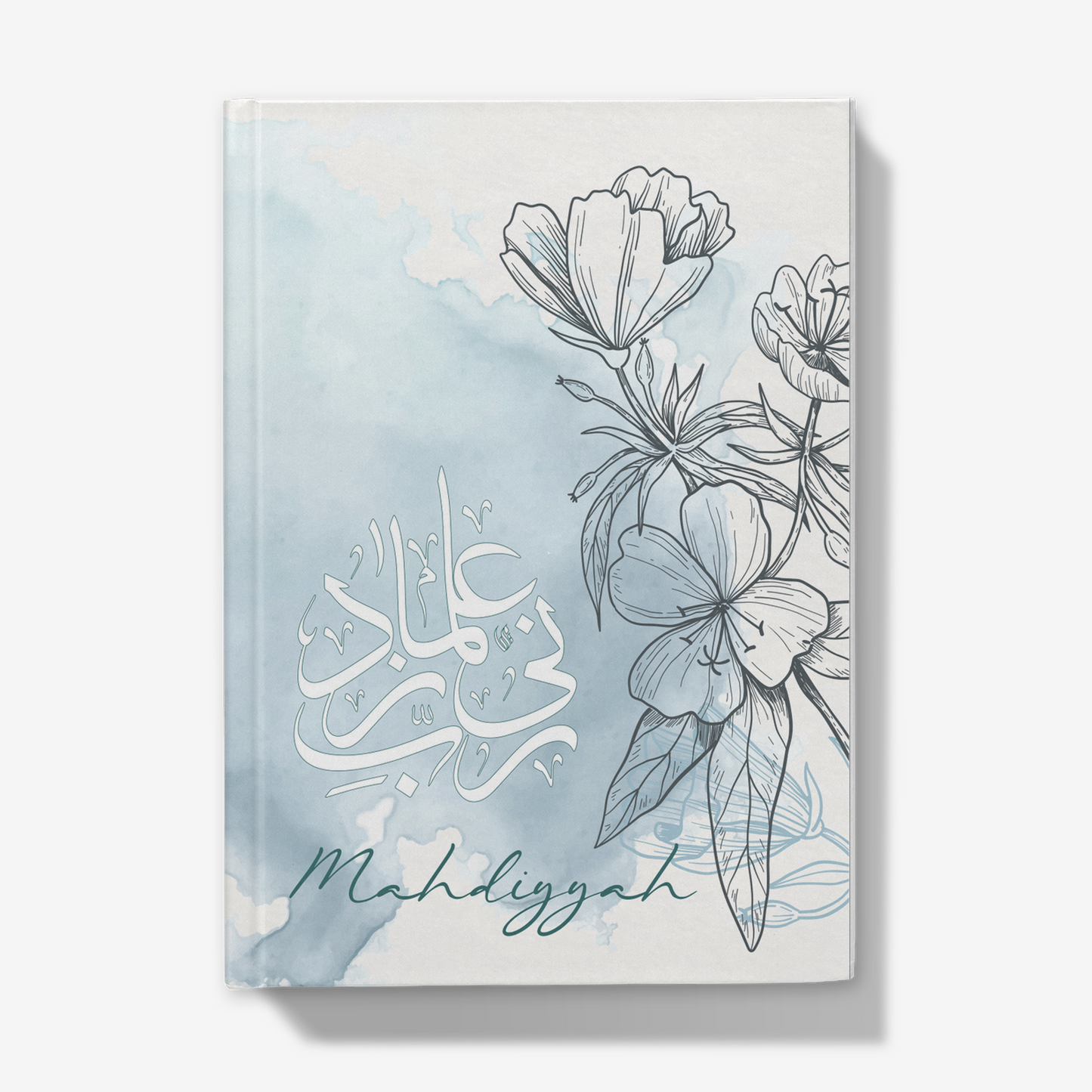 Personalised Hardback Journal Floral Light Blue