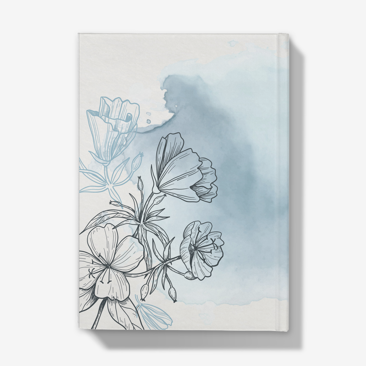 Personalised Hardback Journal Floral Light Blue