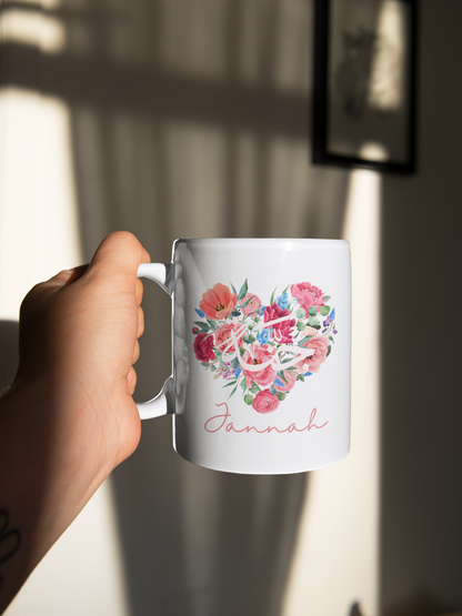 Personalised love Heart Arabic Mug