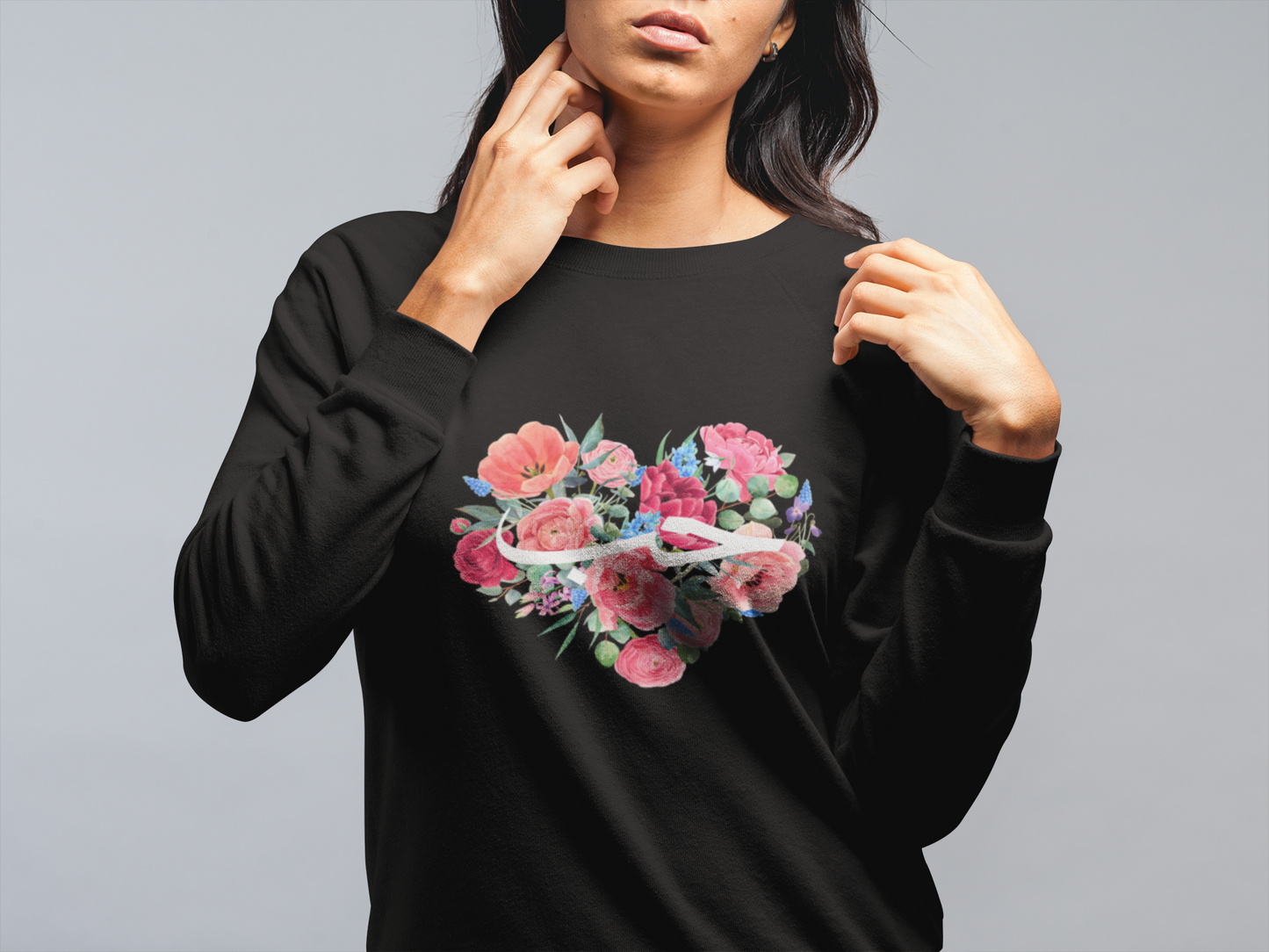 Floral Love Heart Hubb Sweatshirt